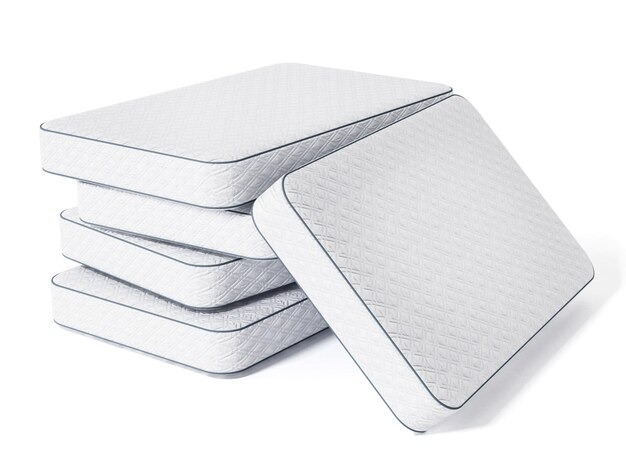 Bed Foams Mattress Stack Isolated White 2 by Orient Uniforms for customers in Dubai, Abu Dhabi, Sharjah, Ajman and across the UAE